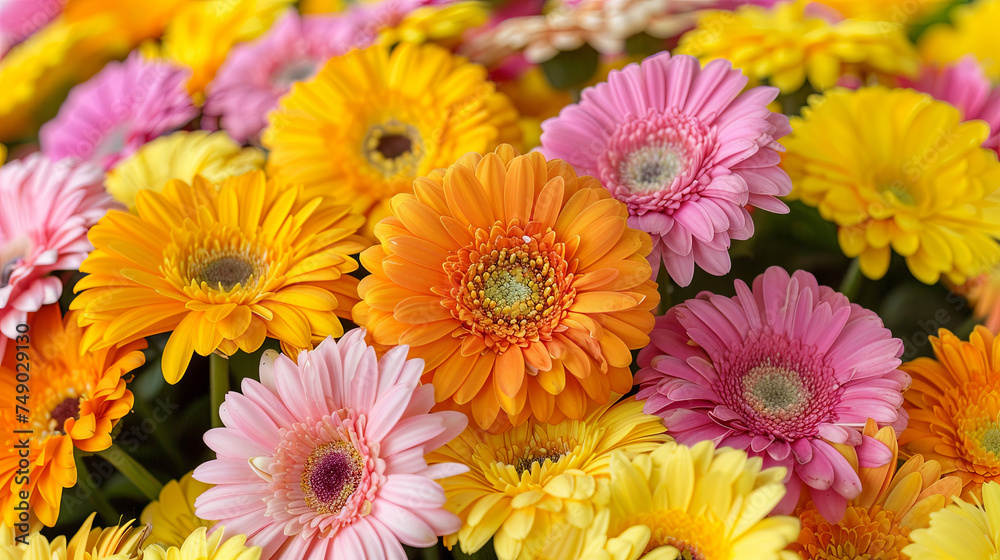A mixture of flowers and shades creates kaleidoscopic patterns, playing with the perception a A mixture of flowers and shades creates kaleidoscopic patterns, playing with the perception a