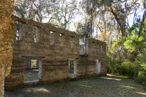 Tabby ruins of vintage sugar mill in Southern Georgia