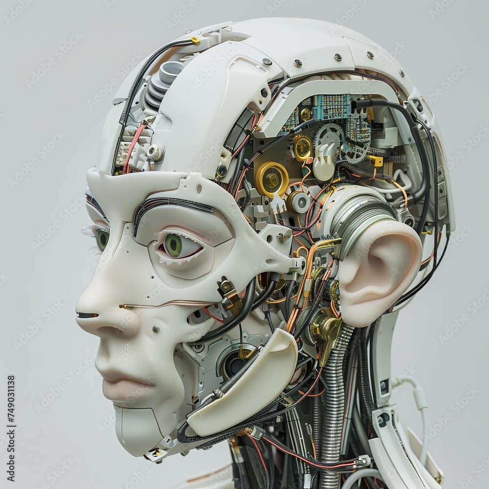 Fototapeta premium Innovative Robotics: Human-Like Eyes, Lips, and Brows