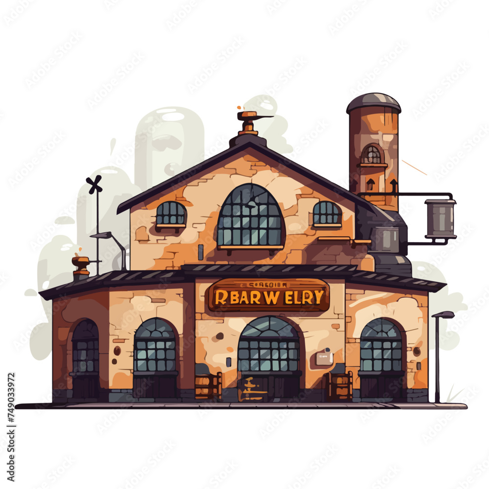 Brewery isolated on white background cartoon vector