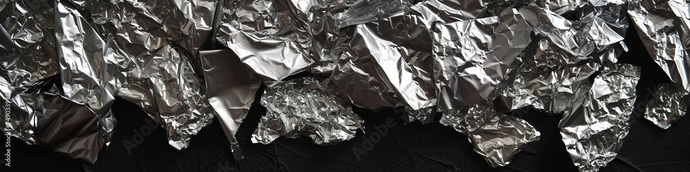 silver metal foil background.