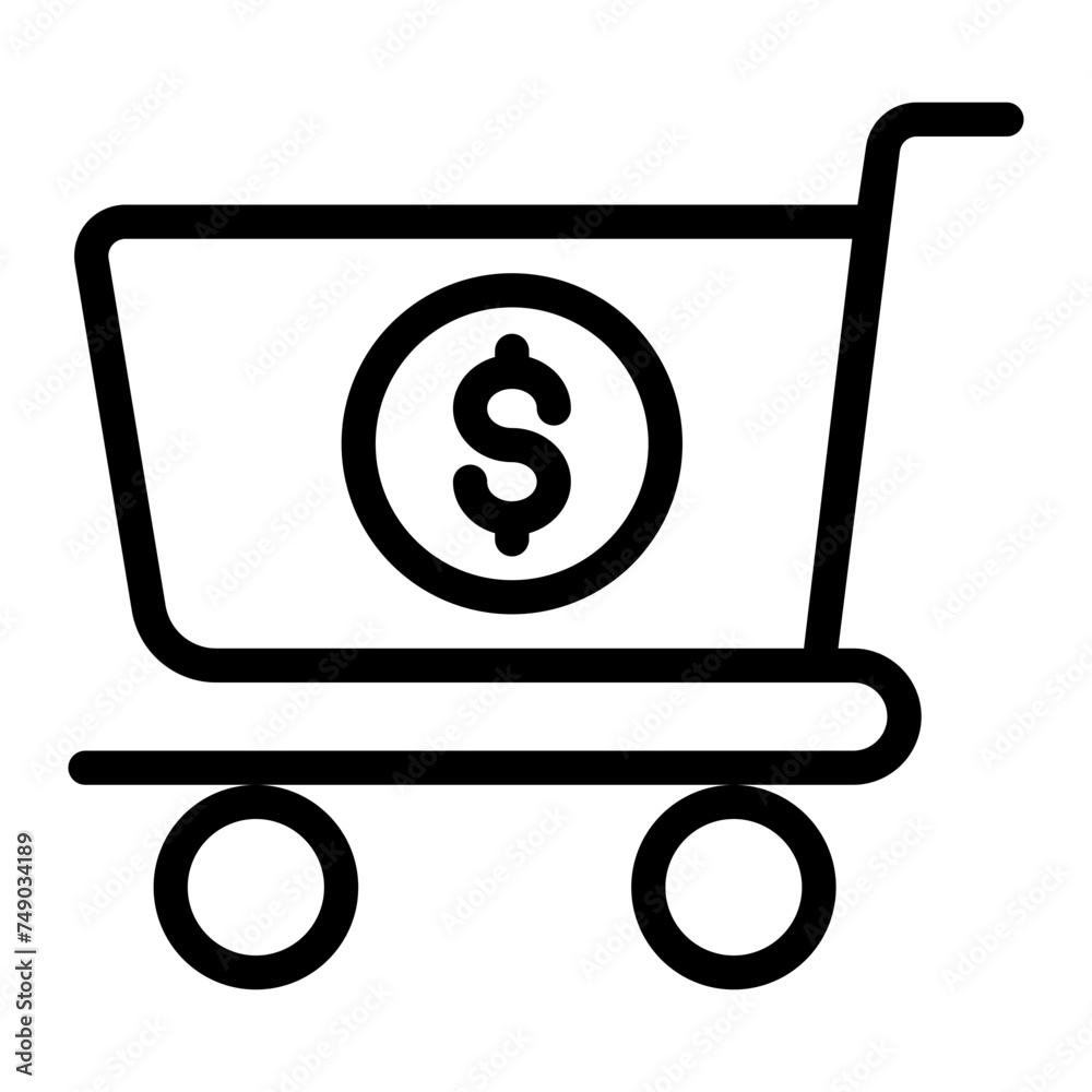 This is the Shopping icon from the Shopping icon collection with an Outline style This is the Shopping icon from the Shopping icon collection with an Outline style