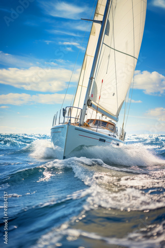 view from a sailboat sailing on the sea © ZoomTeam