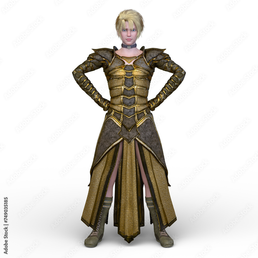女性騎士 3DCGレンダリング 女性騎士 3DCGレンダリング