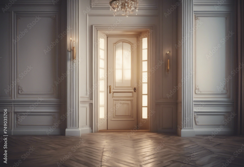 Interior with classic door Interior with classic door