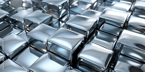 Chrome silver 3d abstract wallpaper background