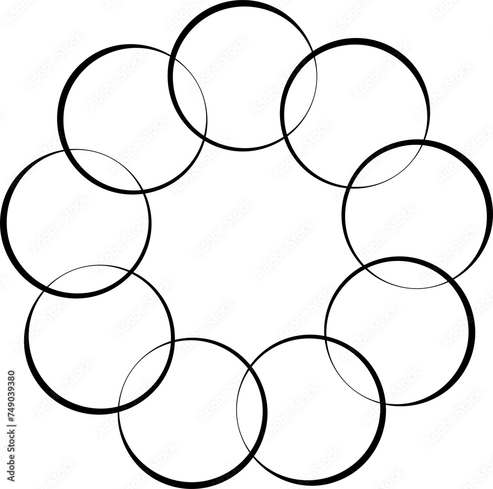 Overlapping circles and round. Graphic overlay design Overlapping circles and round. Graphic overlay design