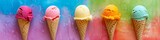 colorful ice cream background.