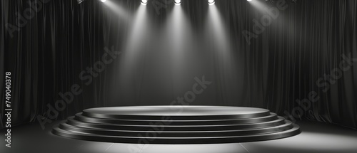 Stage With Steps and Spotlights