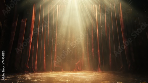 Stage With Curtain and Light photo
