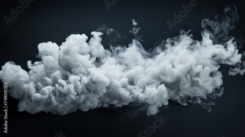 a cloud of smoke on a black background