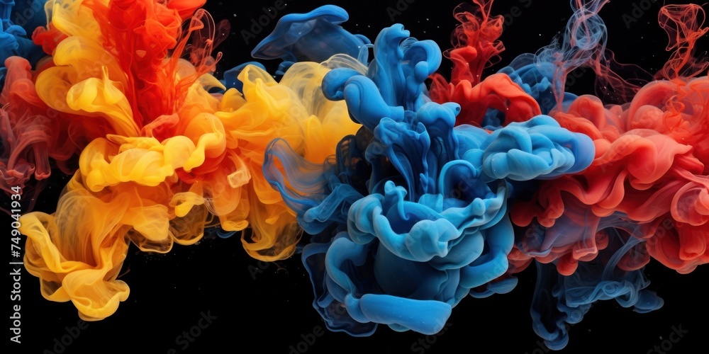 Obraz premium a close up of colorful smoke