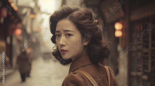 A beautiful young woman in 1930's Shanghai generative ai
