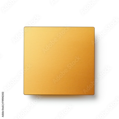 Gold blank post it sticky note isolated on white background