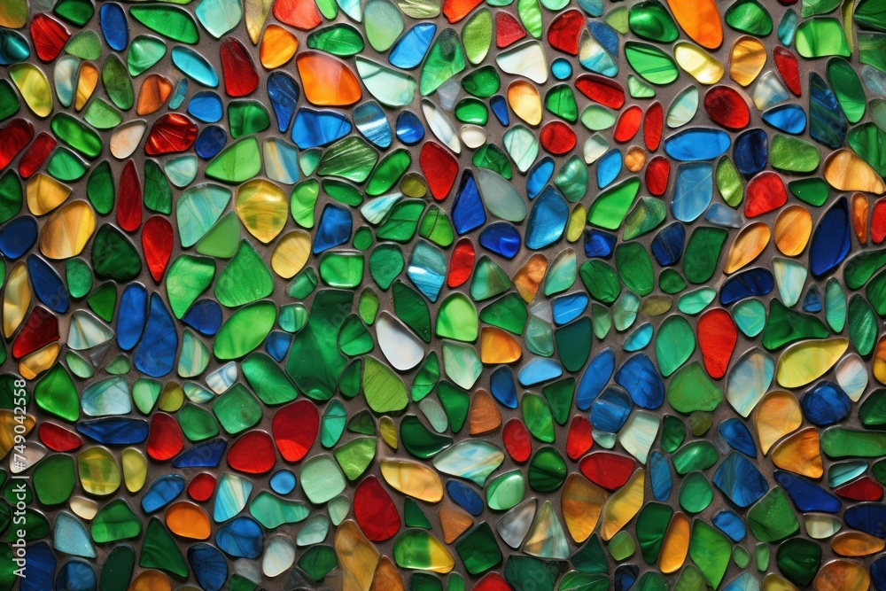 a mosaic of different colored stones