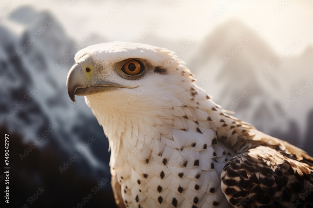 a white and black bird with yellow eyes a white and black bird with yellow eyes