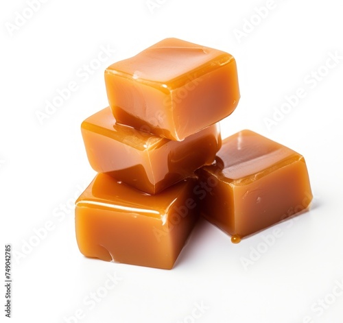 a stack of caramel candies