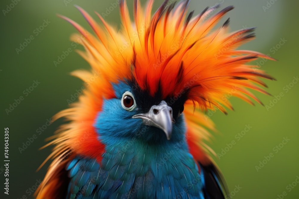 Obraz premium a bird with orange and blue feathers