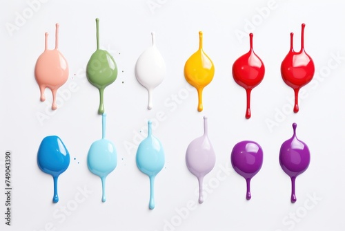 a group of different colors of nail polish