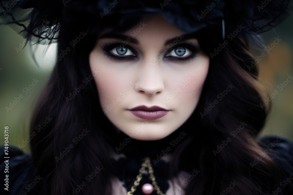 a woman with dark hair and a hat a woman with dark hair and a hat