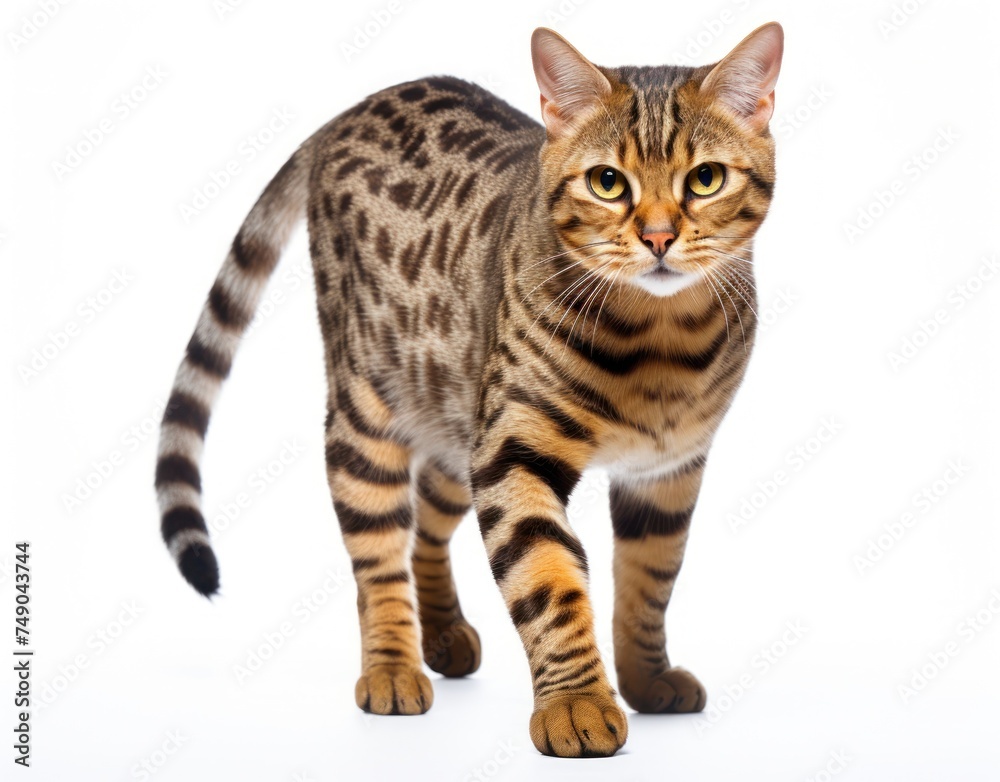 a cat standing on a white background a cat standing on a white background