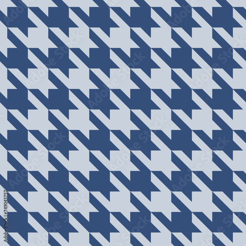 Tweed check plaid pattern in trendy blue color.Seamless houndstooth pattern.