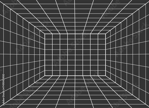 Square background with grids in the style of Y2K 00s, 90s. Element for cover retro wave, syntwave.