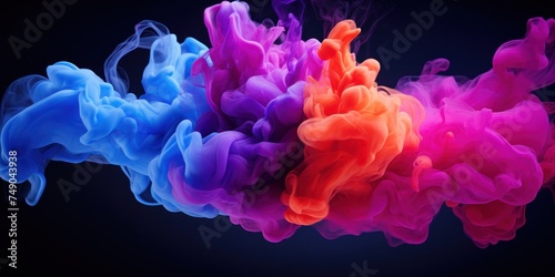 a colorful smoke in water