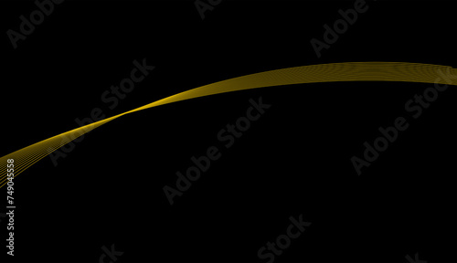 Gold lines in a wave pattern on a black background