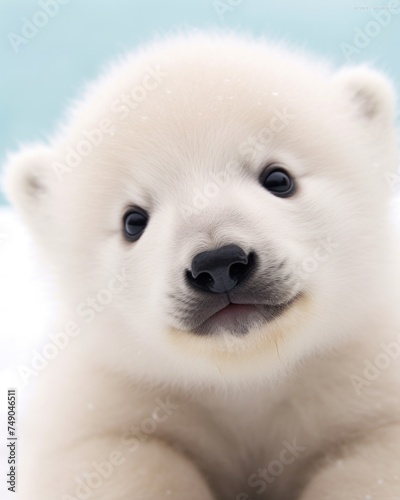 a close up of a polar bear