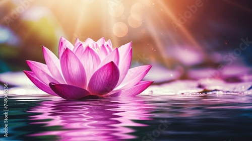 a pink flower in water