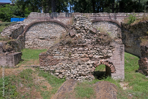 Ruins of Roman fortifications at town of Hisarya, Bulgaria photo