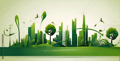 Abstract green ecology conceptual image