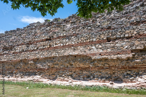 Ruins of Roman fortifications at town of Hisarya, Bulgaria photo