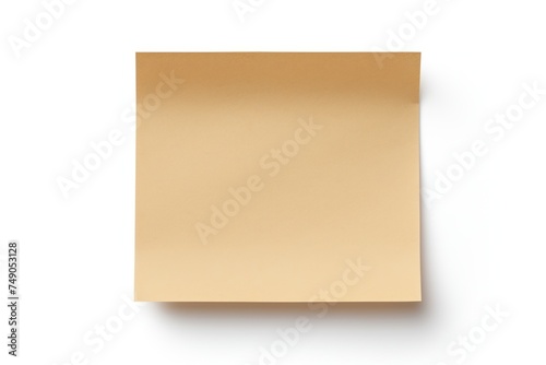 Khaki blank post it sticky note isolated on white background 