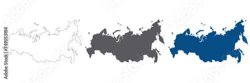 Russia map in set. Map of Russia in set