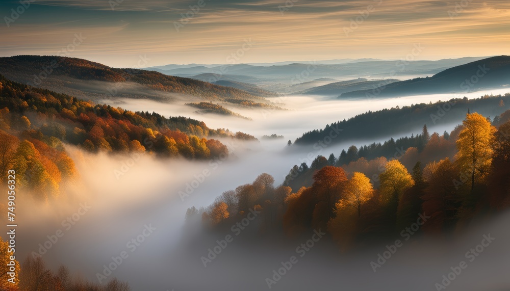  Misty Autumn Mountain Landscape