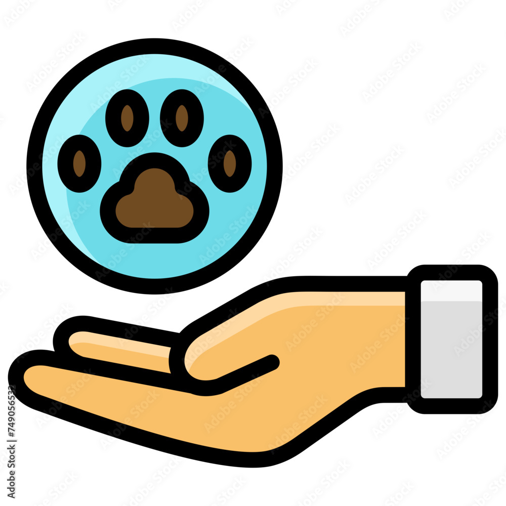 save animal icon illustration design with filled outline save animal icon illustration design with filled outline