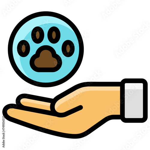 save animal icon illustration design with filled outline