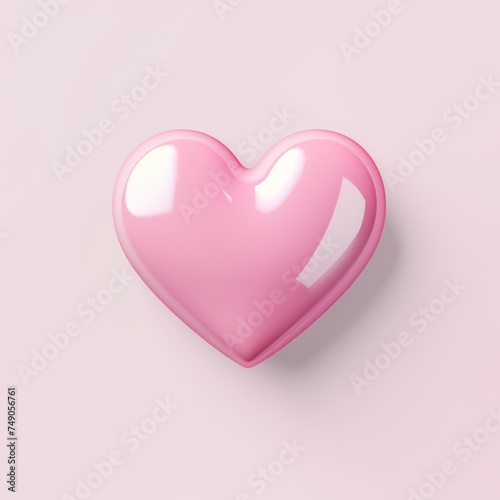 Pink heart isolated on background  flat lay  vecor illustration