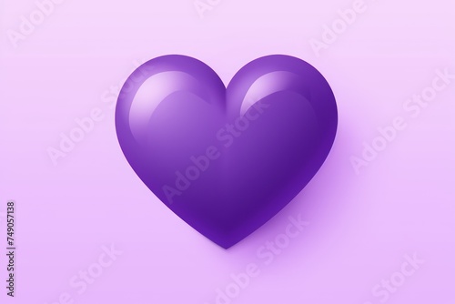 Purple heart isolated on background  flat lay  vecor illustration 