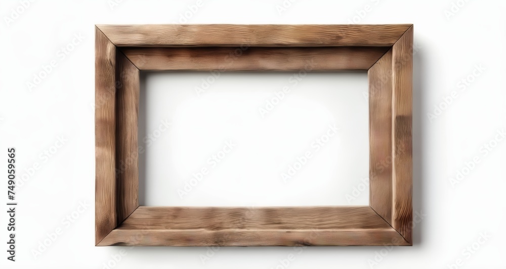 Empty wooden frame on wall Empty wooden frame on wall