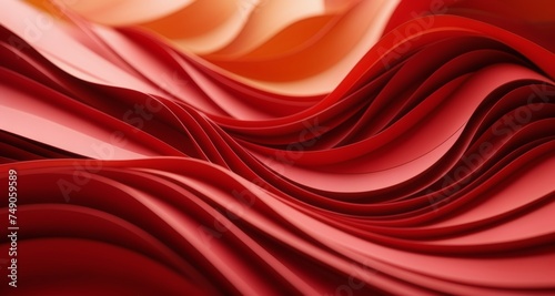  Vibrant waves of red and orange, a dynamic abstract art piece