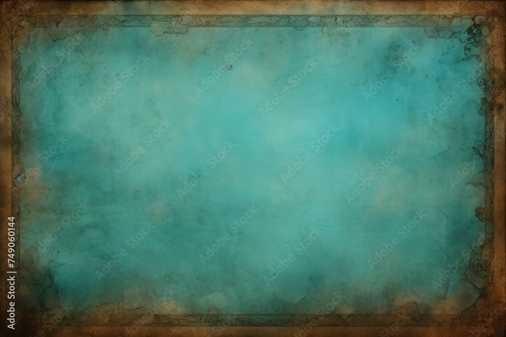 Turquoise blank paper with a bleak and dreary border 