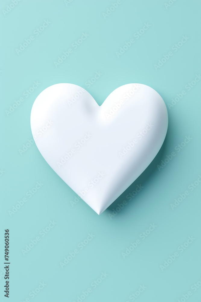 White heart isolated on background, flat lay, vecor illustration 