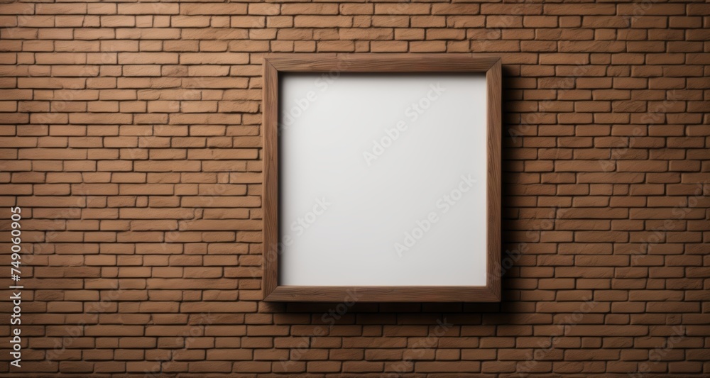 Empty canvas on brick wall, waiting for inspiration Empty canvas on brick wall, waiting for inspiration