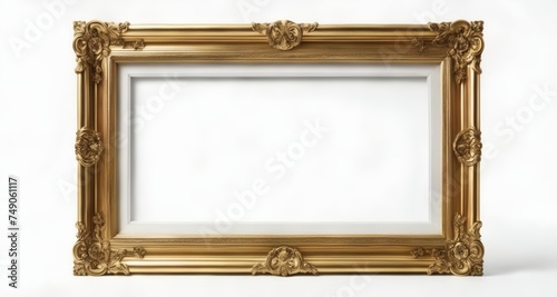  Gold-framed empty canvas, ready for your masterpiece