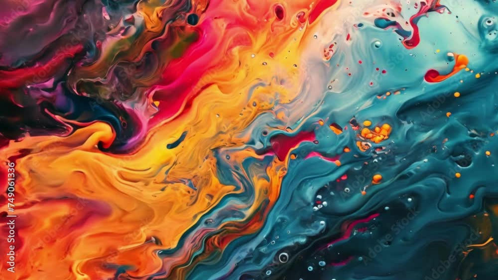 Close Up of Colorful Liquid Painting Close Up of Colorful Liquid Painting