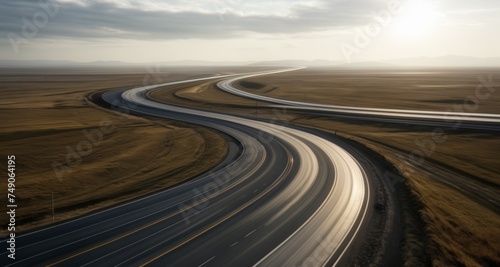  An endless highway journey under the open sky