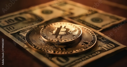  Bitcoin and US dollars, a symbol of the digital economy's growth